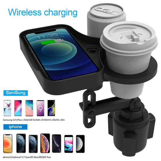 4 in 1 Mintiml Cup Holder Expander Adapter Car Cup Holder With Wireless Charging