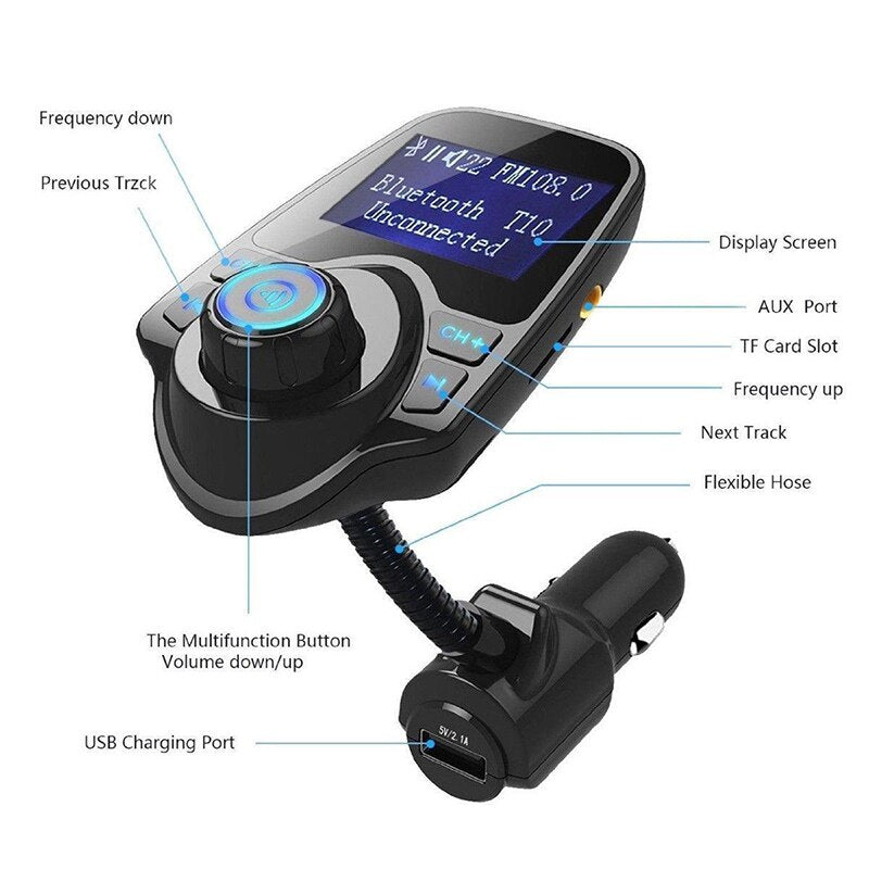 Charger USB Car Cigarette Lighter Adapter Chargers Wireless In-Car Bluetooth FM Transmitter MP3 Radio Adapter Car Kit USB Ch