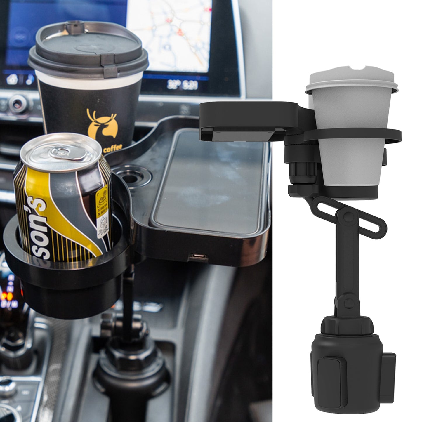 4 in 1 Mintiml Cup Holder Expander Adapter Car Cup Holder With Wireless Charging